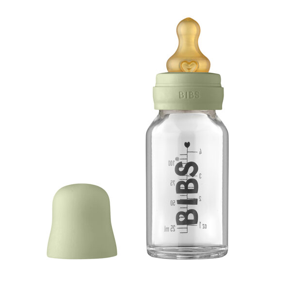 BIBS Stikla barošanas pudelīte 110ml (Sage) 0+ mēn.