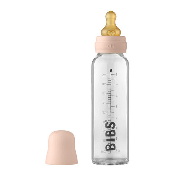BIBS Stikla barošanas pudelīte 225ml (Blush) 0+ mēn.