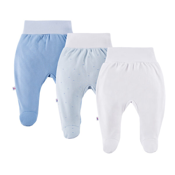 3 Pack Pants with feet, light blue | Good Day (Sizes: 56., 62., 68.)