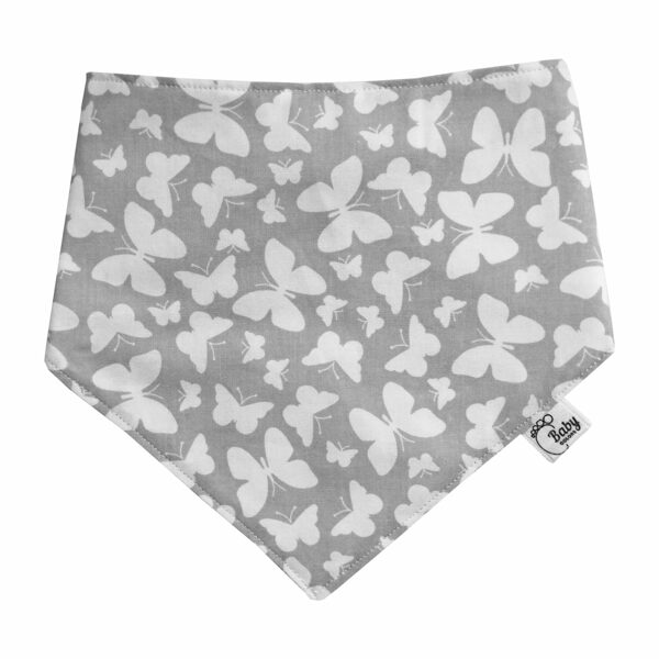 Bandana Dribble Bib, white Butterflys