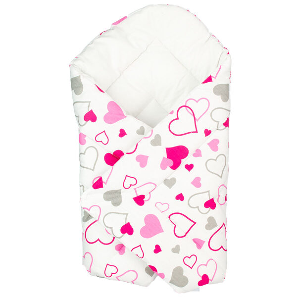 Wrap blanket for newborn, 80x80cm | Hearts