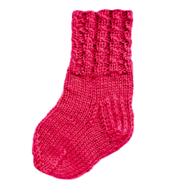 Knitted socks, fuchsia pink
