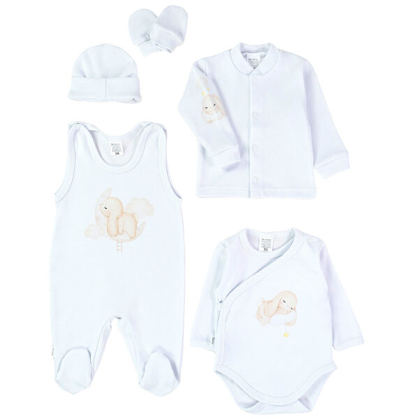 5-piece set, white, BUNNY (Sizes: 62.)