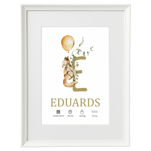 Personalised poster in white frame, 30x40cm