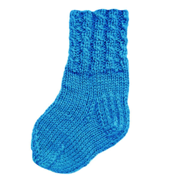Knitted socks, sea blue