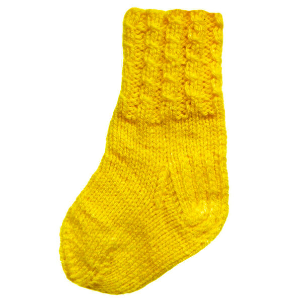 Knitted socks, yellow