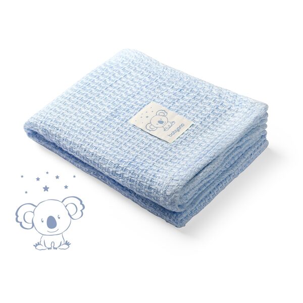 Bamboo knitted blanket, 75x100cm, blue