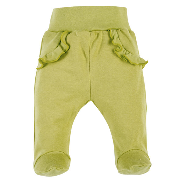 Pants with feet, green | SWEET PEARS (Sizes: 56., 62., 68.)