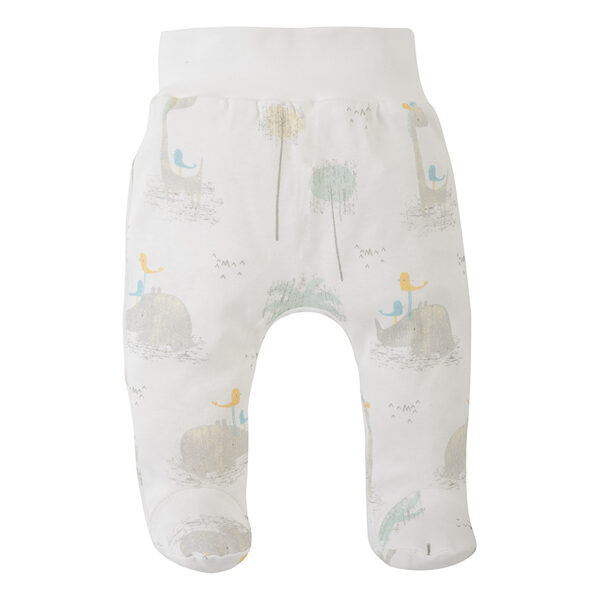 Pants with feet, white with pattern | Rino (Sizes: 56., 62., 68.)