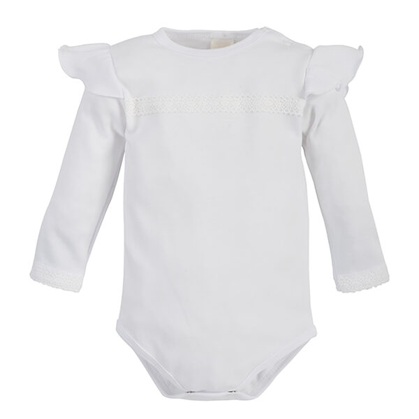 Bodysuit with lace, white (Sizes: 68., 74., 80., 86.)