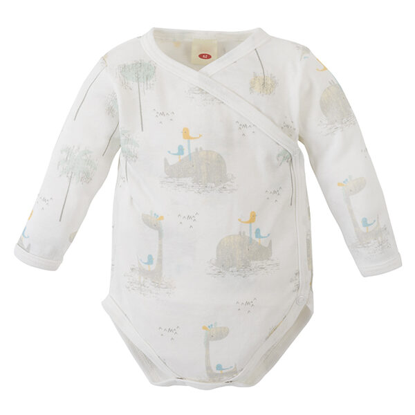 Bodysuit, white with pattern | Rino  (Sizes: 56., 62., 68.)