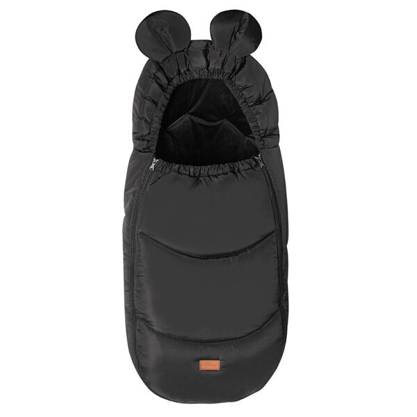 Stroller sleeping bag, with ears, black / black