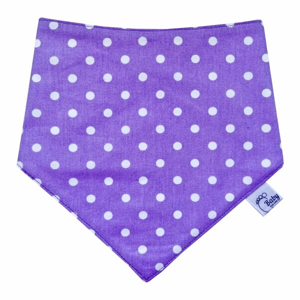 Bandana Dribble Bib, Violet / white dots