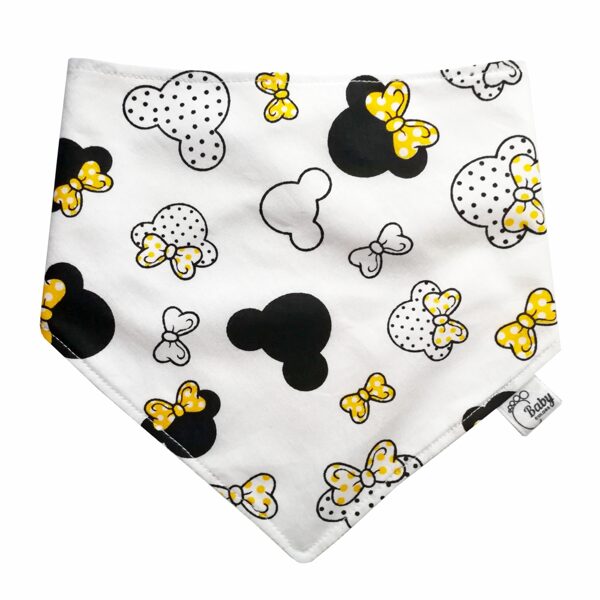 Bandana Dribble Bib, yellow Minnie Mouse