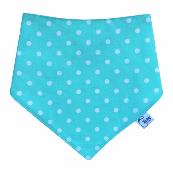 Bandana Dribble Bib, Turquoise / White dots