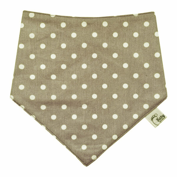 Bandana Dribble Bib, Brown with white dots