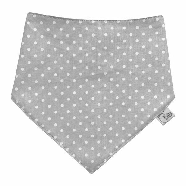 Bandana Dribble Bib, Grey with white dots