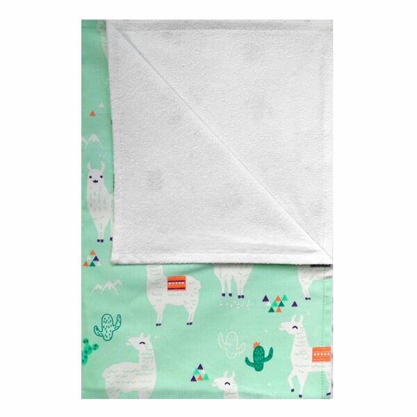  Waterproof Diaper Changing Pad, Mint/ llamas on a mint background