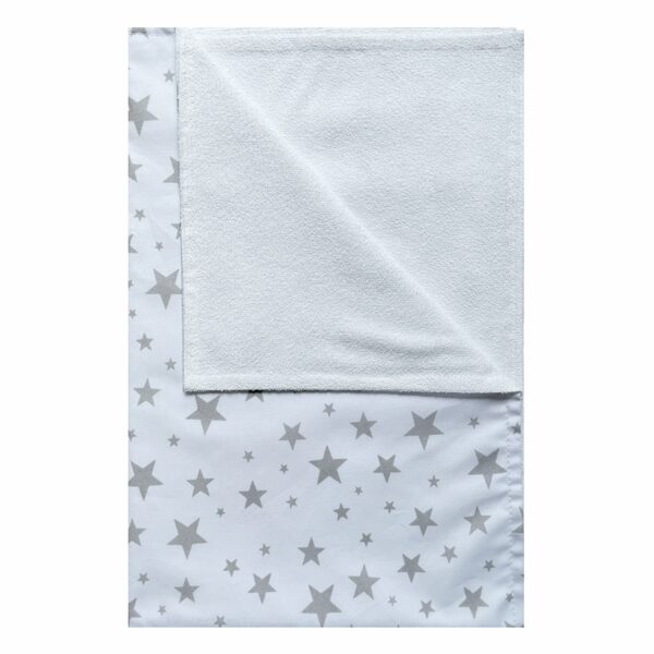 Mitrumnecaurlaidīgs paladziņš 50x70cm, pelēkas zvaigznītes uz balta fona