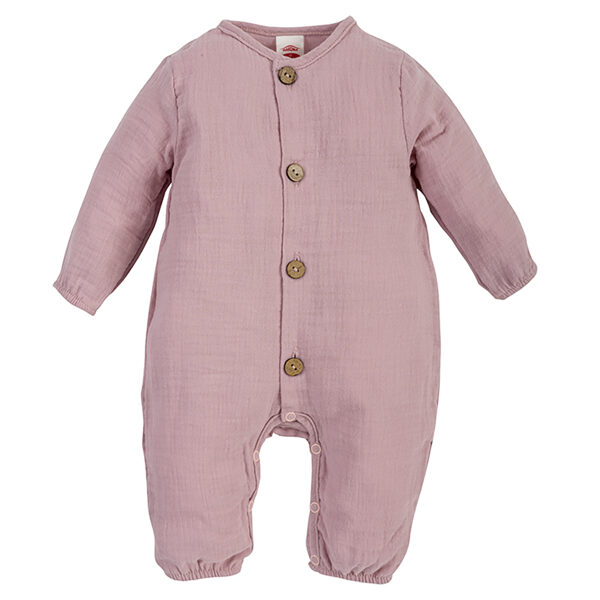Muslin Sleepsuit, pink (Sizes: 56., 62., 68., 74.)