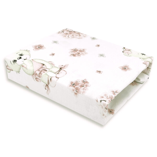 Cotton sheets with an elastic band, 120x60cm | BALLERINA, powder pink
