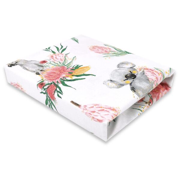 Cotton sheets with an elastic band, 120x60cm | AUSTRALIAN animals