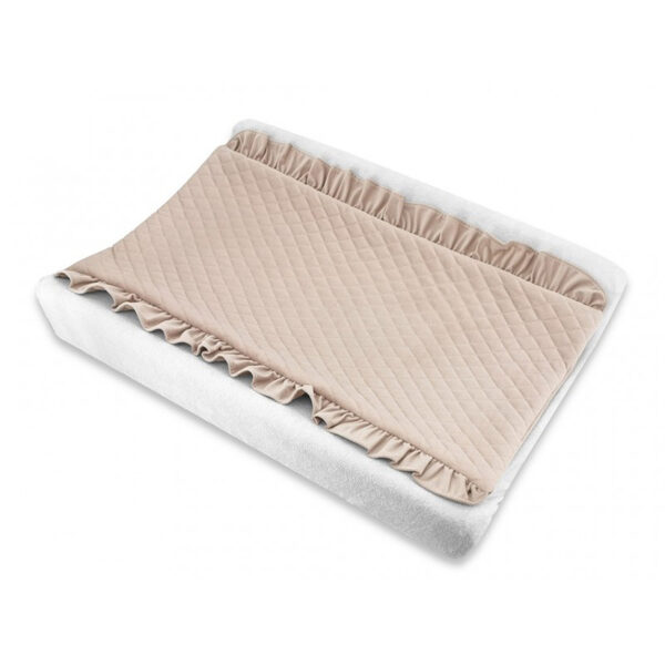 Changing mat with frill, beige