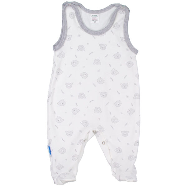 Romper without sleeves, milkwhite | Grey Teddy Bears (Sizes: 56., 62., 68.)