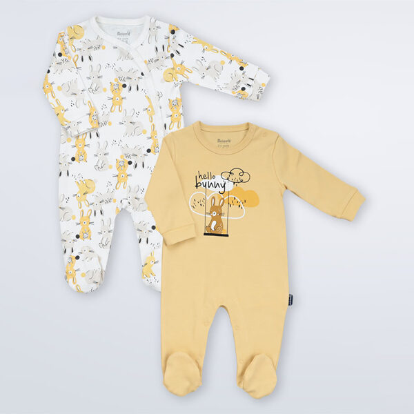 Sleepsuit Bunnies, yellow, 2pcs.