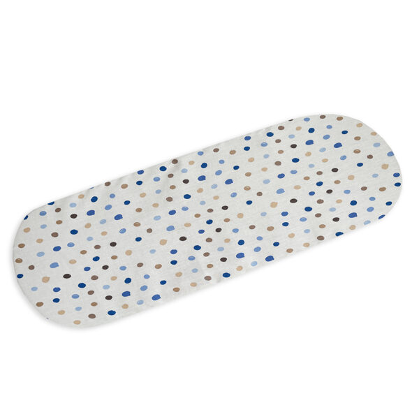 Cotton carrycot sheet | Blue and brown dots