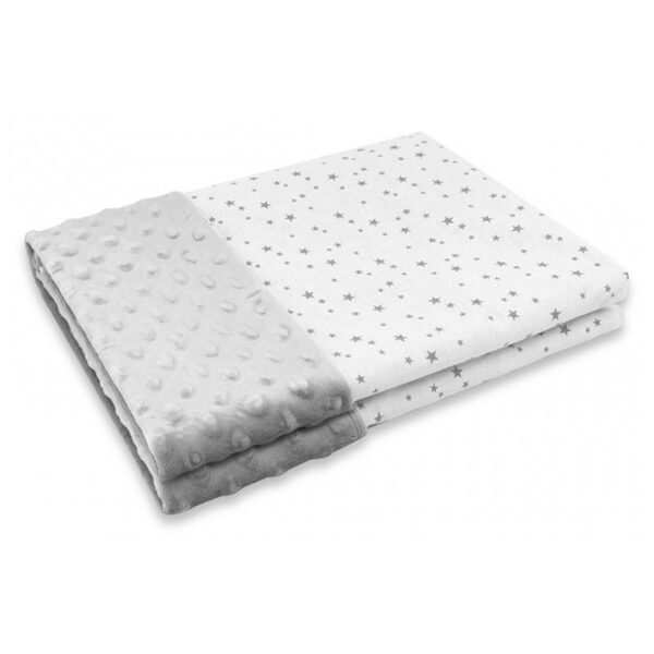 Super Soft Fleece Baby Blanket, grey | Stars