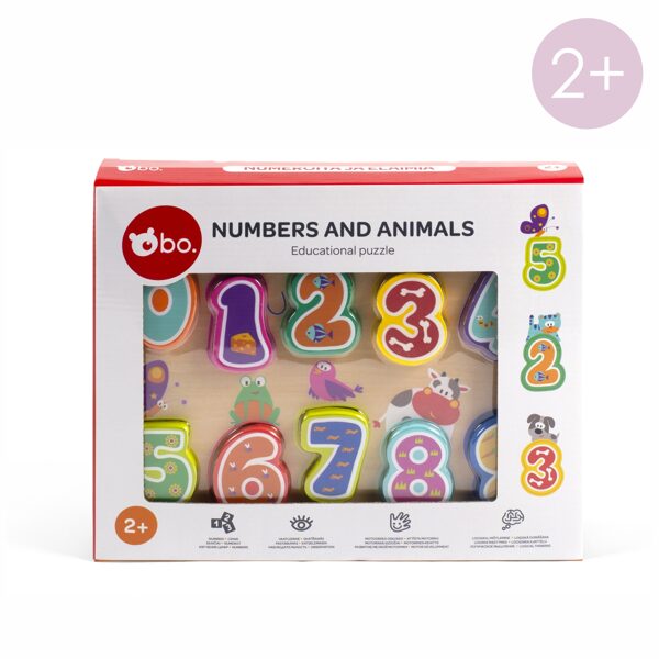 Izglītojoša koka puzle "Skaitļi un dzīvnieki"