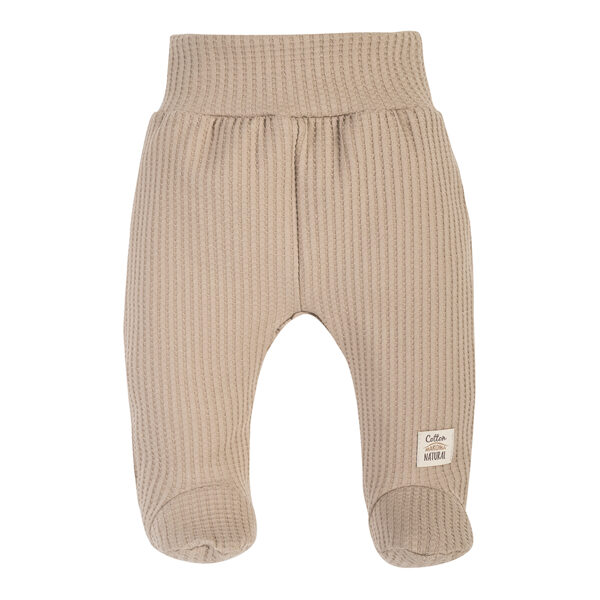 Pants with feet, Beige | Waffle (Sizes: 56., 62., 68.)