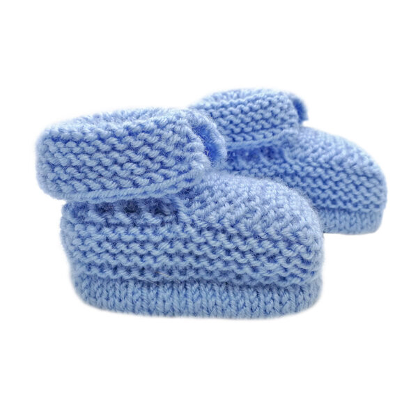 Knitted booties, light blue