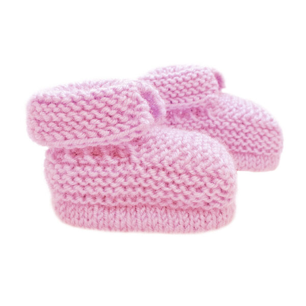 Knitted booties, pink