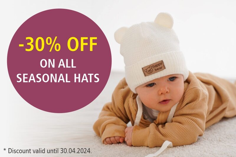 30% off on all seasonal baby hats